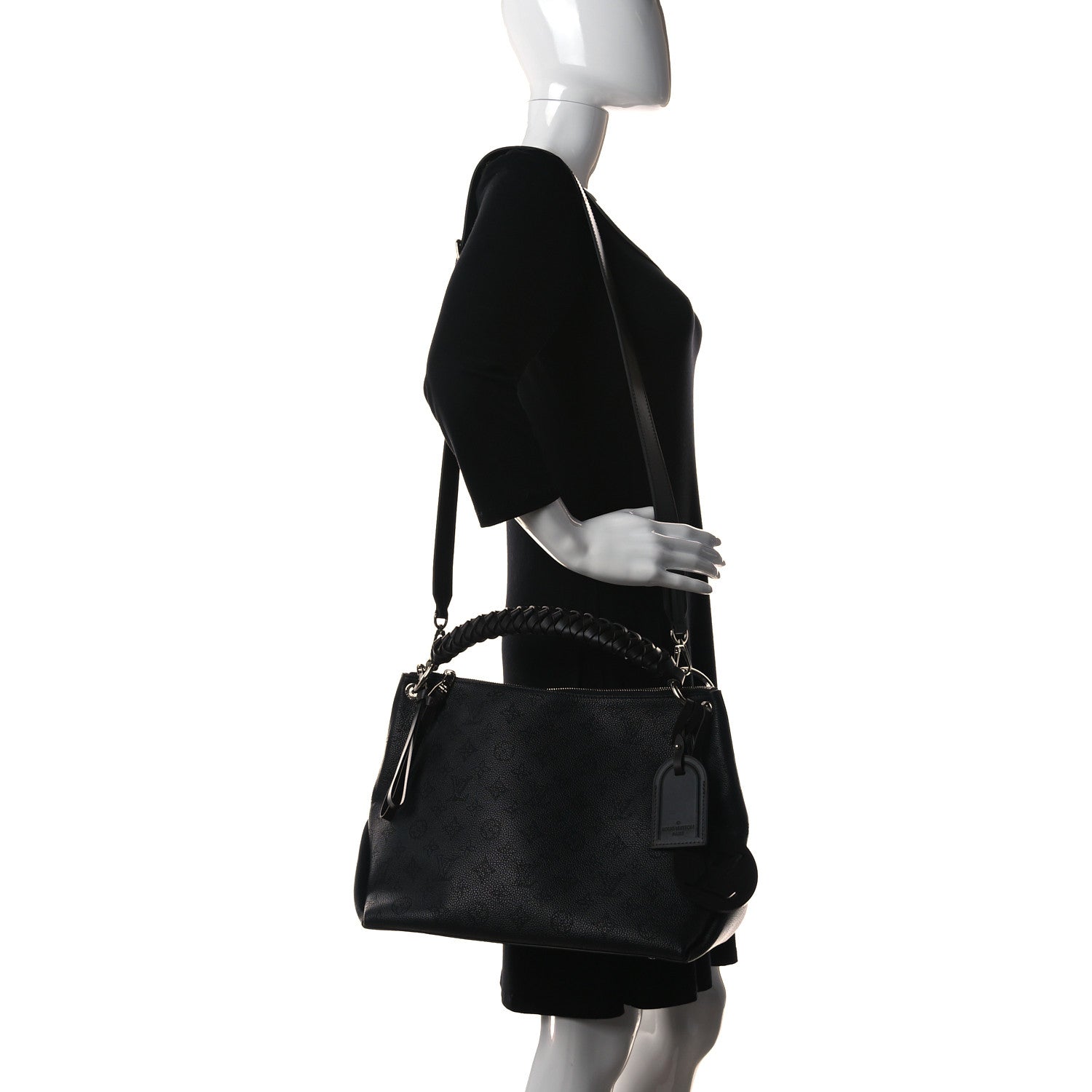 Louis Vuitton Mahina Beaubourg Hobo MM Black 2 of 12