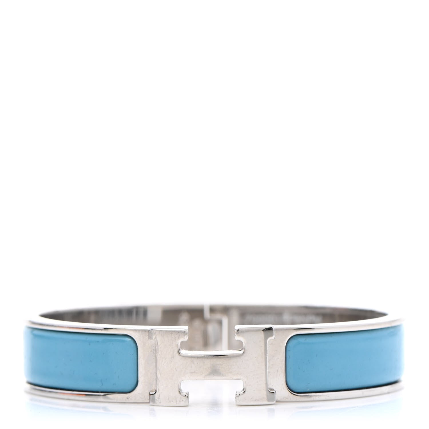 Hermes Enamel Narrow Clic Clac H Bracelet PM Bleu Du Nord 1 of 5