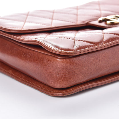 Chanel Glazed Calfskin Quilted Large Perfect Edge Flap Camel 9 of 10