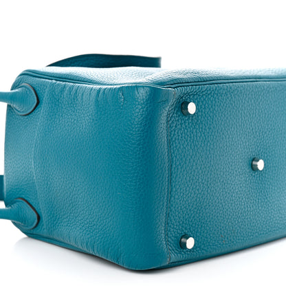 Hermes Taurillon Clemence Lindy 30 Bleu Paon 9 of 10