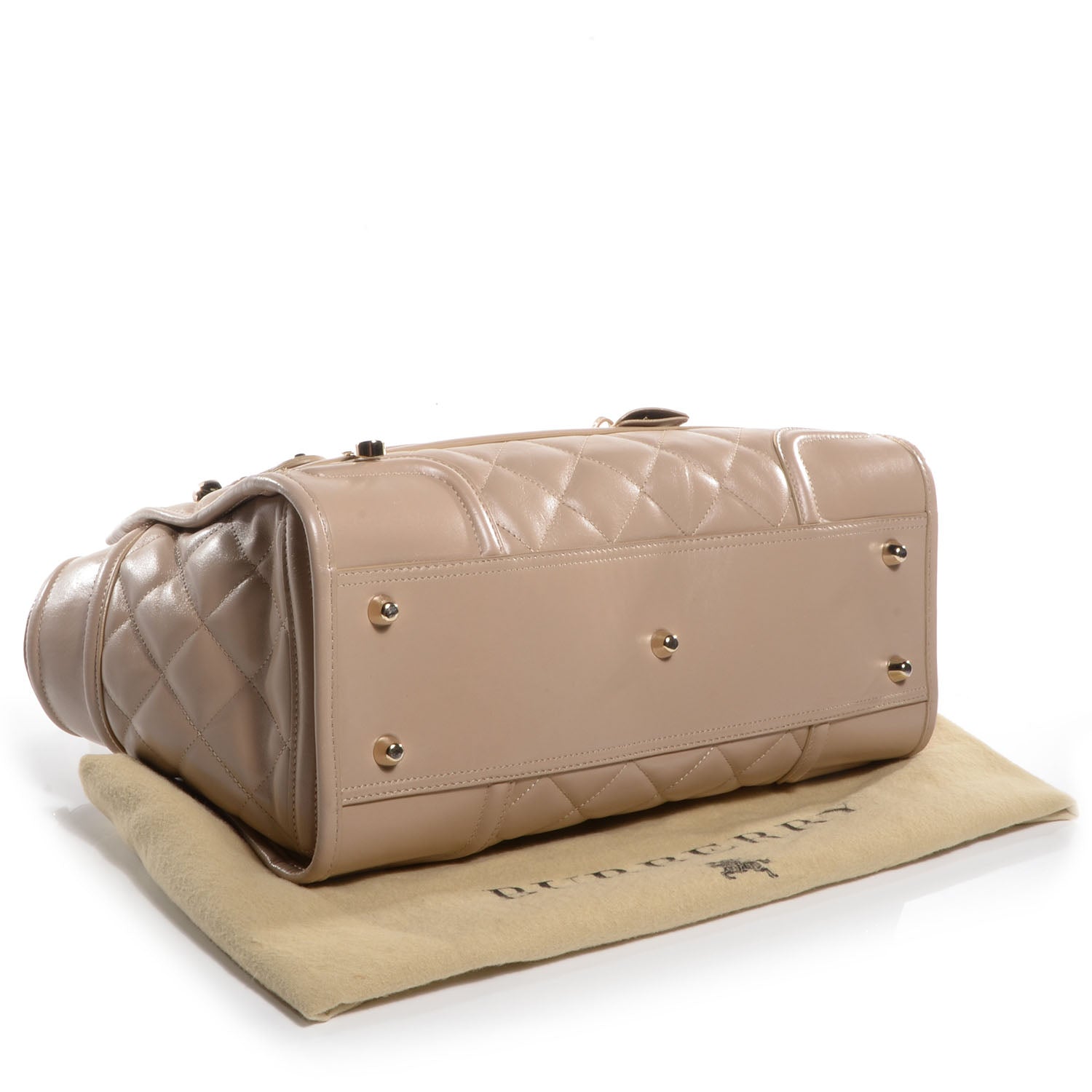 Burberry Quilted Calfskin Large Manor Tote Beige 4 of 9