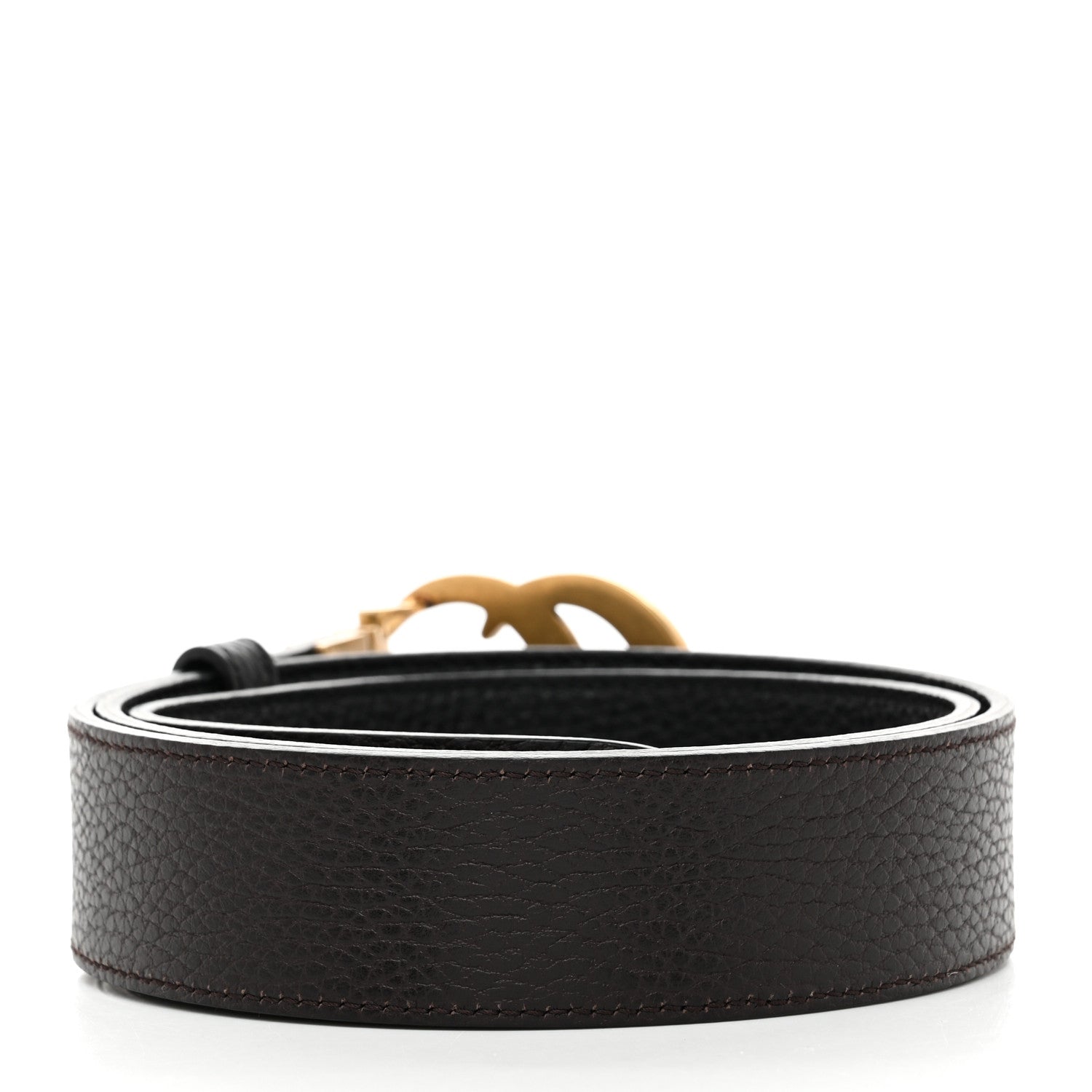 Gucci Calfskin Double G Reversible 37mm Belt 95 38 Black Cocoa 3 of 7