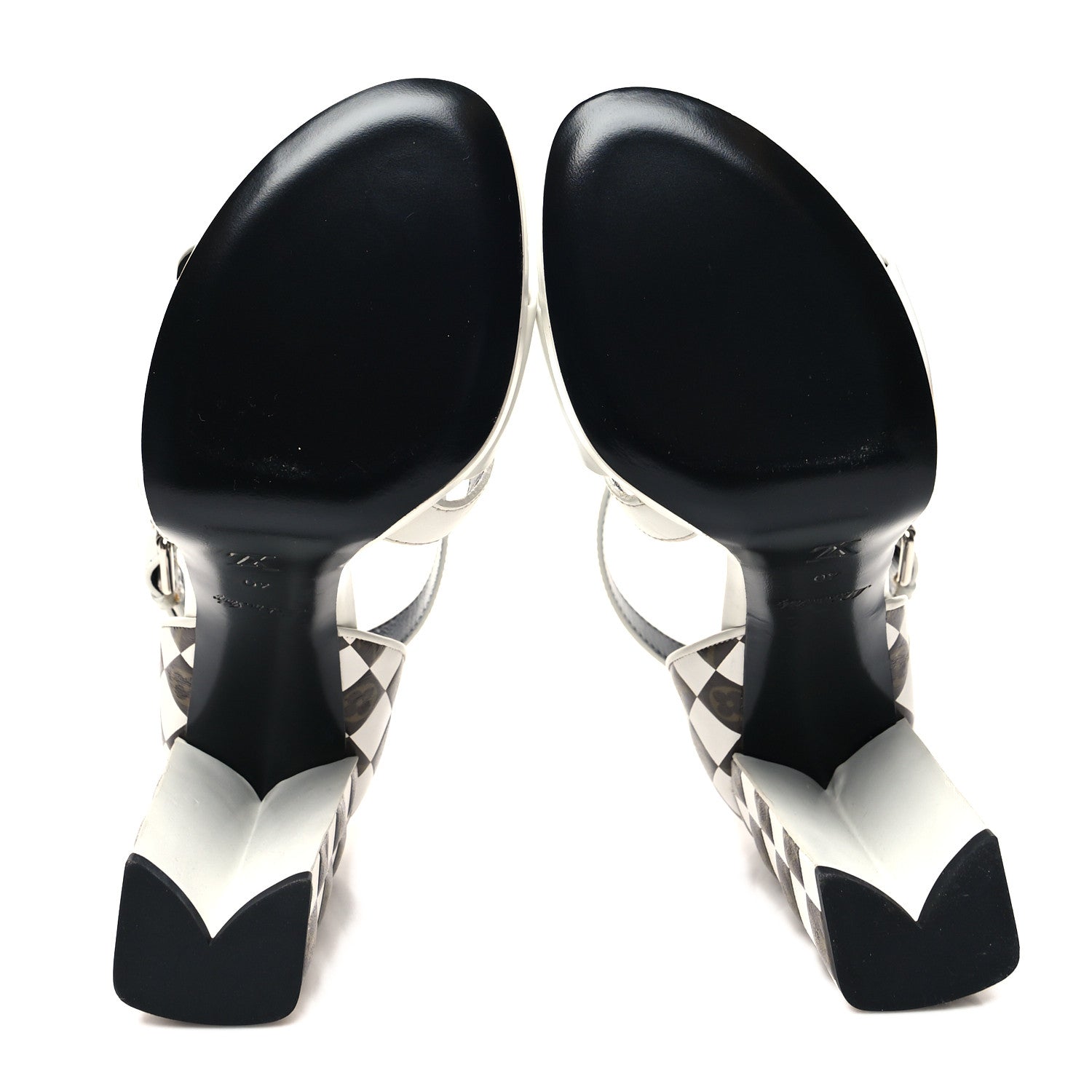 Louis Vuitton Calfskin Monogram Damier Tressage Matchmake Cross Sandals 40 White 5 of 8
