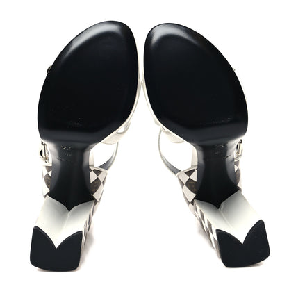 Louis Vuitton Calfskin Monogram Damier Tressage Matchmake Cross Sandals 40 White 5 of 8