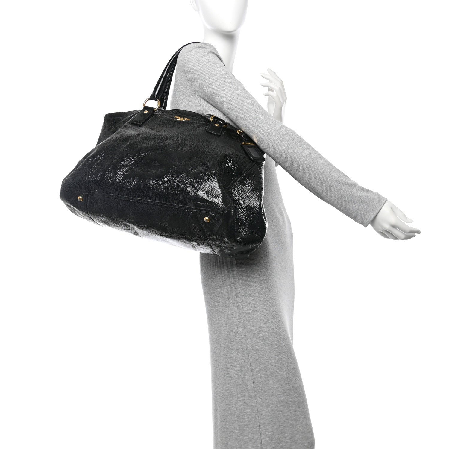Prada Vernice Naplak Tote Black 2 of 10