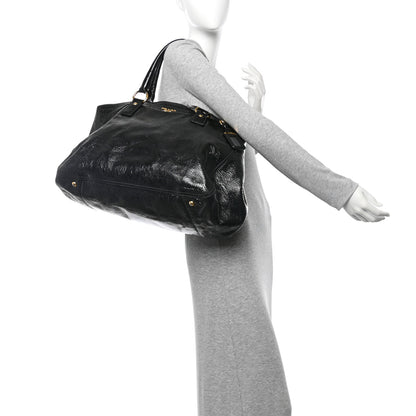 Prada Vernice Naplak Tote Black 2 of 10