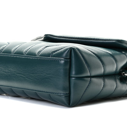 Saint Laurent Calfskin Y Quilted Monogram Toy Loulou Satchel Dark Green 10 of 12