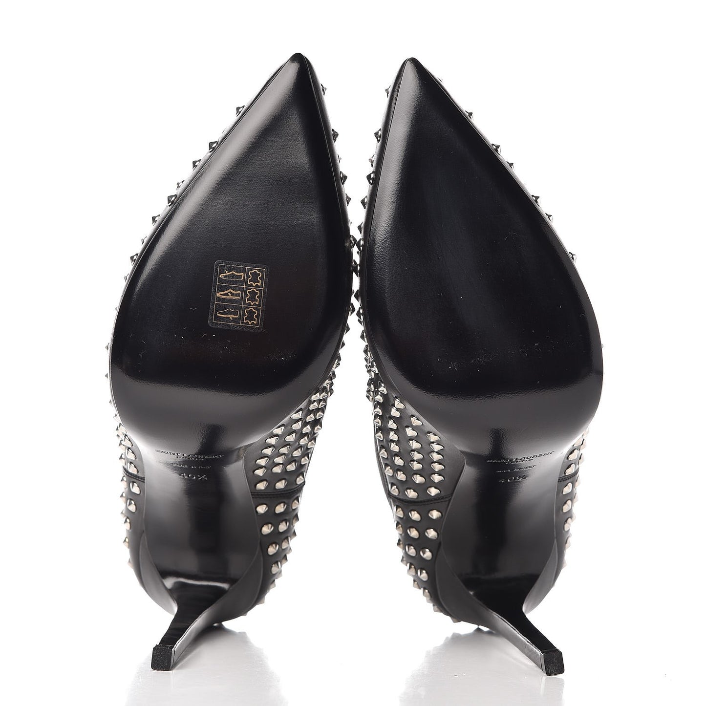 Calfskin Studded Ankle Booties Black