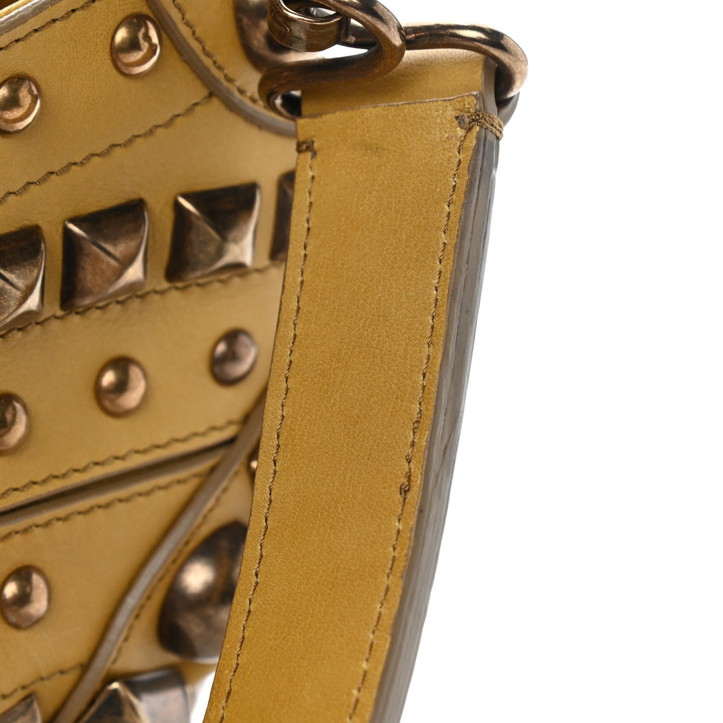 Prorsum Calfskin Studded Cadet Sling Bag Yellow Ocre