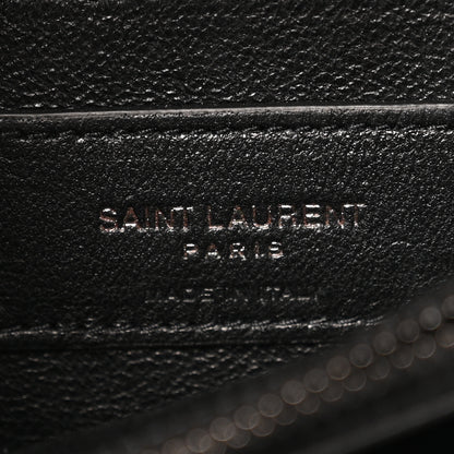 Saint Laurent Sheepskin Matelasse Chevron Monogram Medium College Bag Black 6 of 13