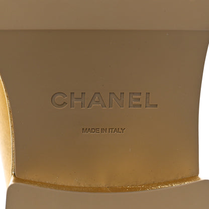 Chanel Laminated Calfskin CC Platform Loafers 37.5 Golden 7 of 10