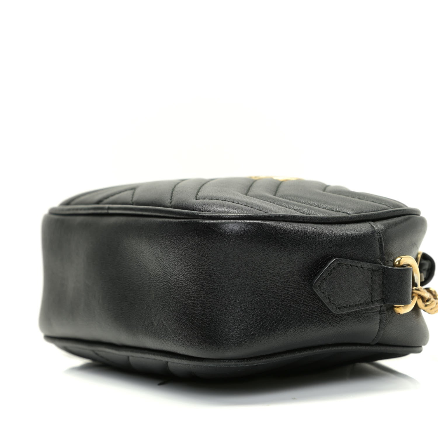 Gucci Calfskin Matelasse Mini GG Marmont Chain Shoulder Bag Black 11 of 14