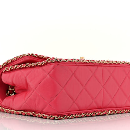 Chanel Crumpled Calfskin Medium Chain All Over Flap Pink 9 of 12