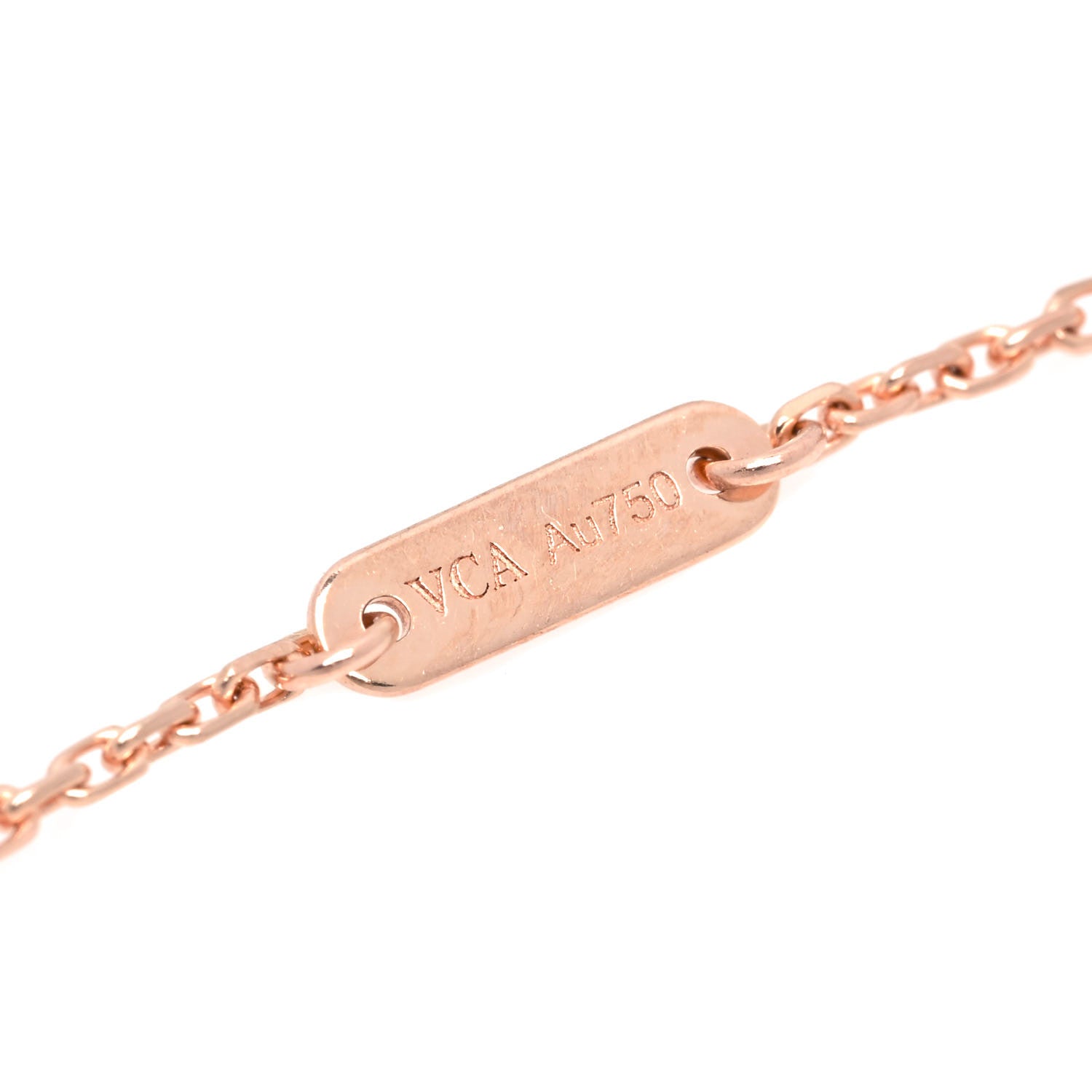 Van Cleef & Arpels 18K Rose Gold Carnelian Sweet Alhambra Pendant Necklace 7 of 7