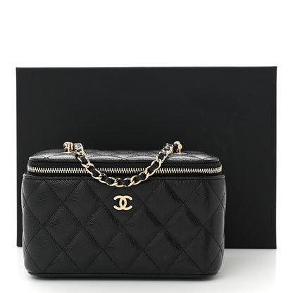 Chanel Caviar Quilted Small Vanity Case With Chain Black 11 of 11