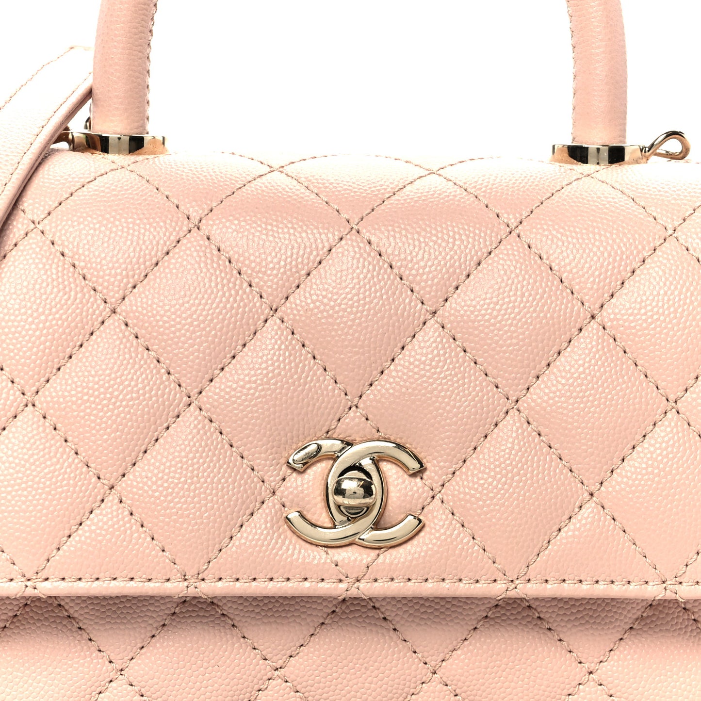 Caviar Quilted Mini Coco Handle Flap Light Pink