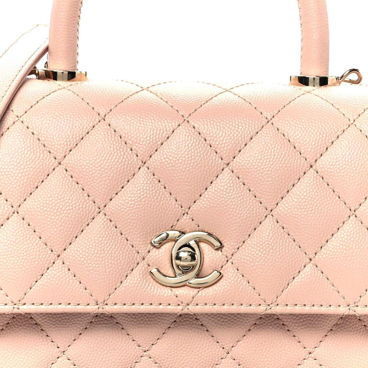 Chanel Caviar Quilted Mini Coco Handle Flap Light Pink 17 of 21