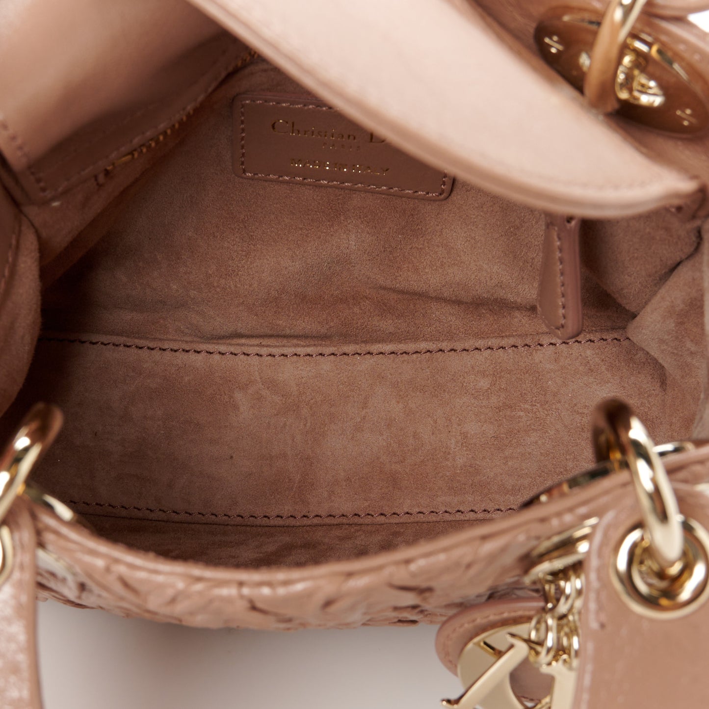 Lambskin Gathered Mini Lady Dior Fard