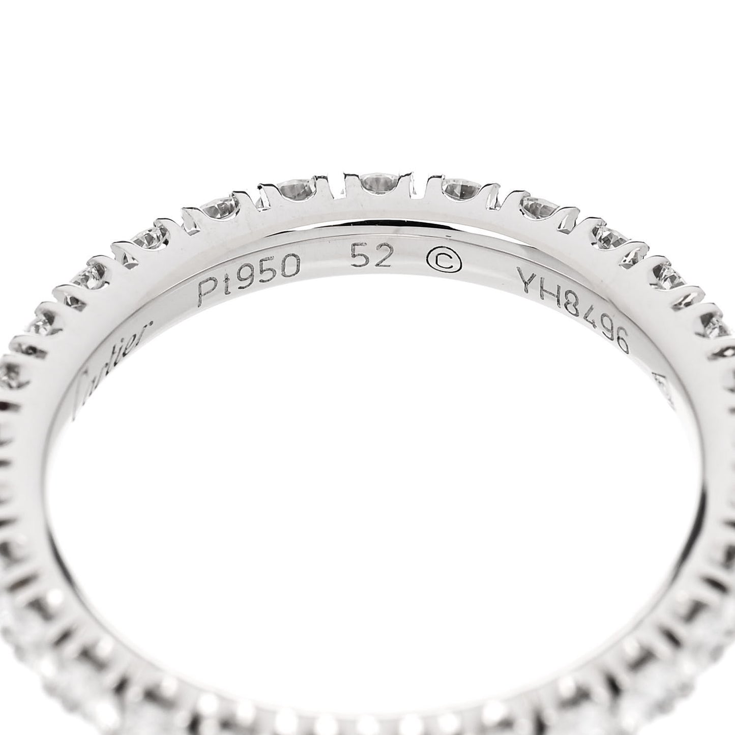 Platinum Diamond 2.6mm Etincelle de Cartier Wedding Band Ring 51 5.75