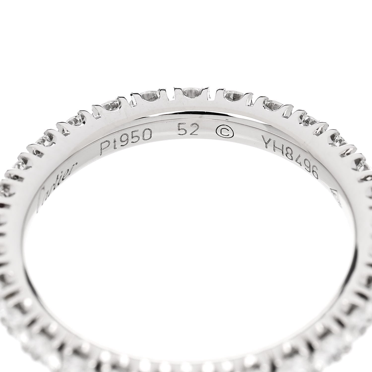 Cartier Platinum Diamond 2.6mm Etincelle de Cartier Wedding Band Ring 51 5.75 4 of 4