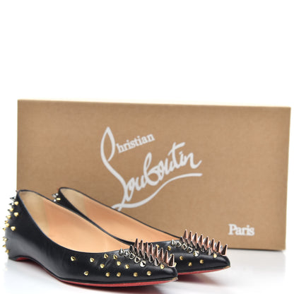 Christian Louboutin Shiny Nappa Goldoflat Spikes Flats 37.5 Black 12 of 12