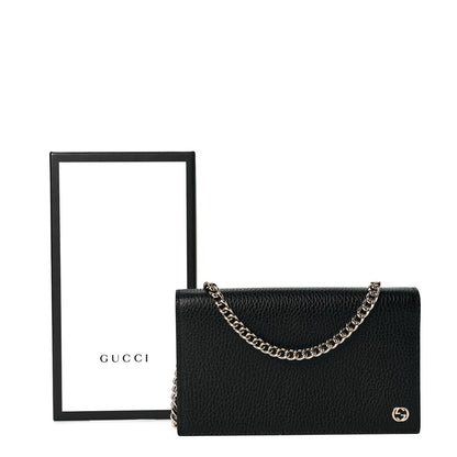 Gucci Dollar Calfskin Medium Betty Chain Wallet Black 7 of 7
