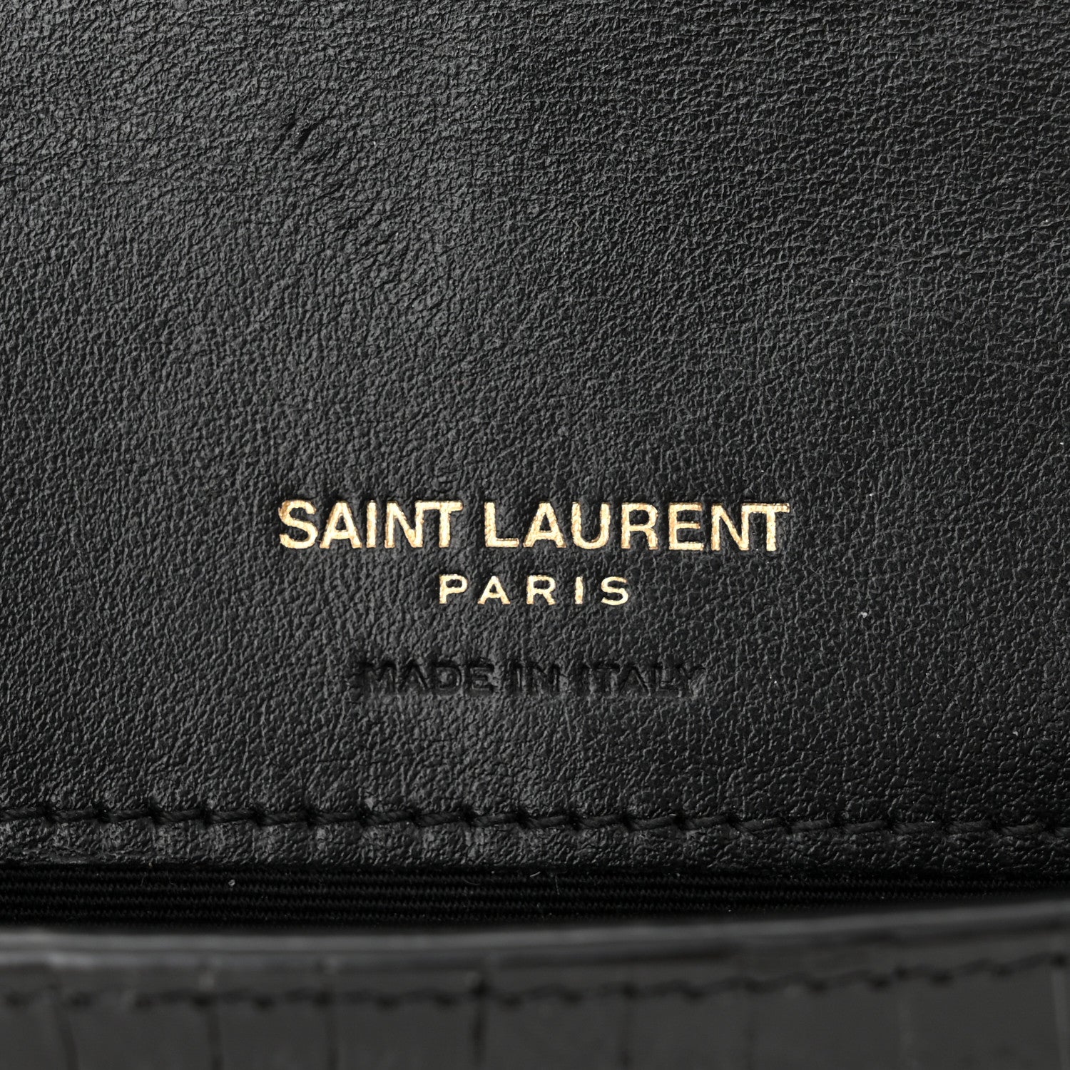 Saint Laurent Crocodile Embossed Monogram Phone Holder Crossbody Black 6 of 11