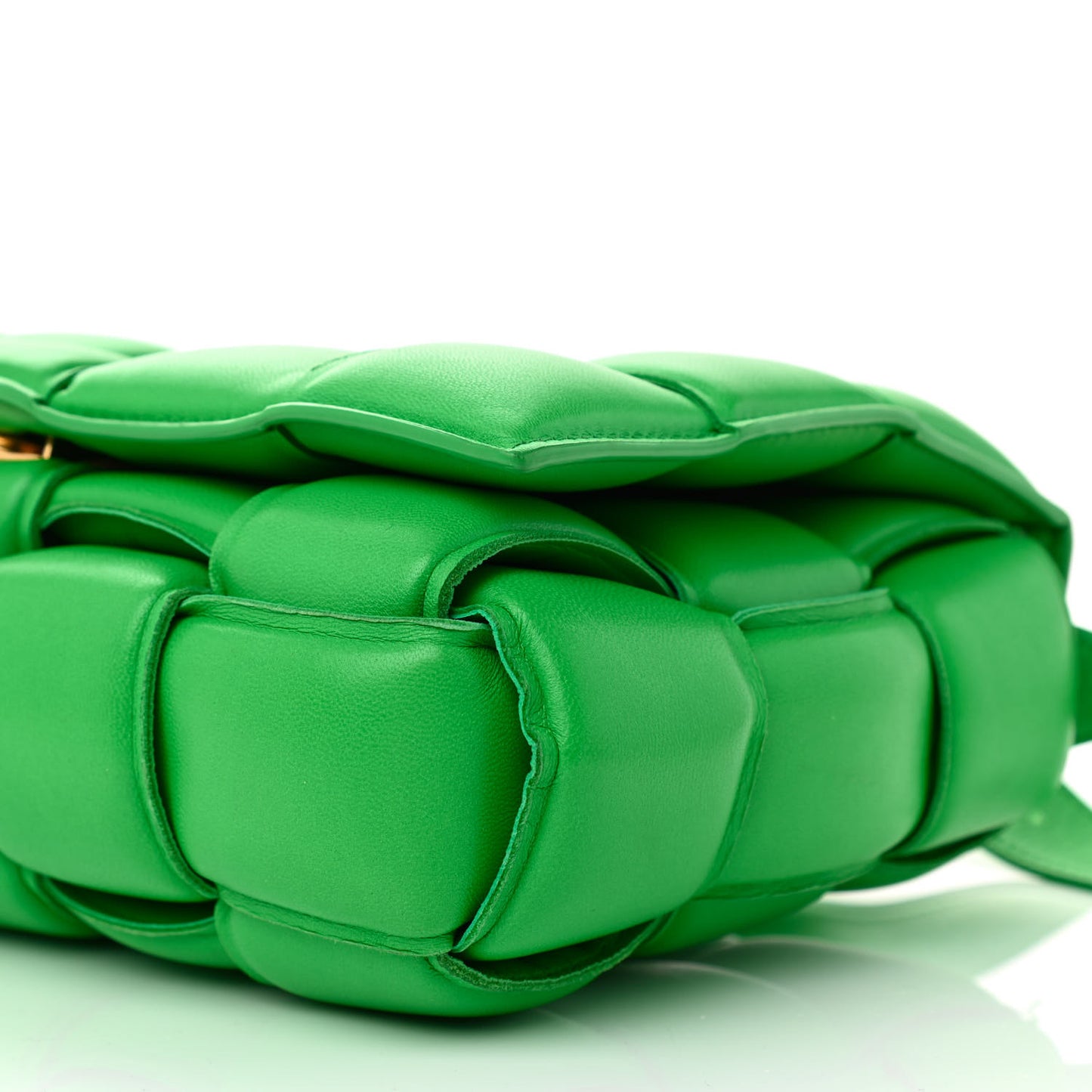 Nappa Maxi Intreccio Padded Cassette Crossbody Bag Grass