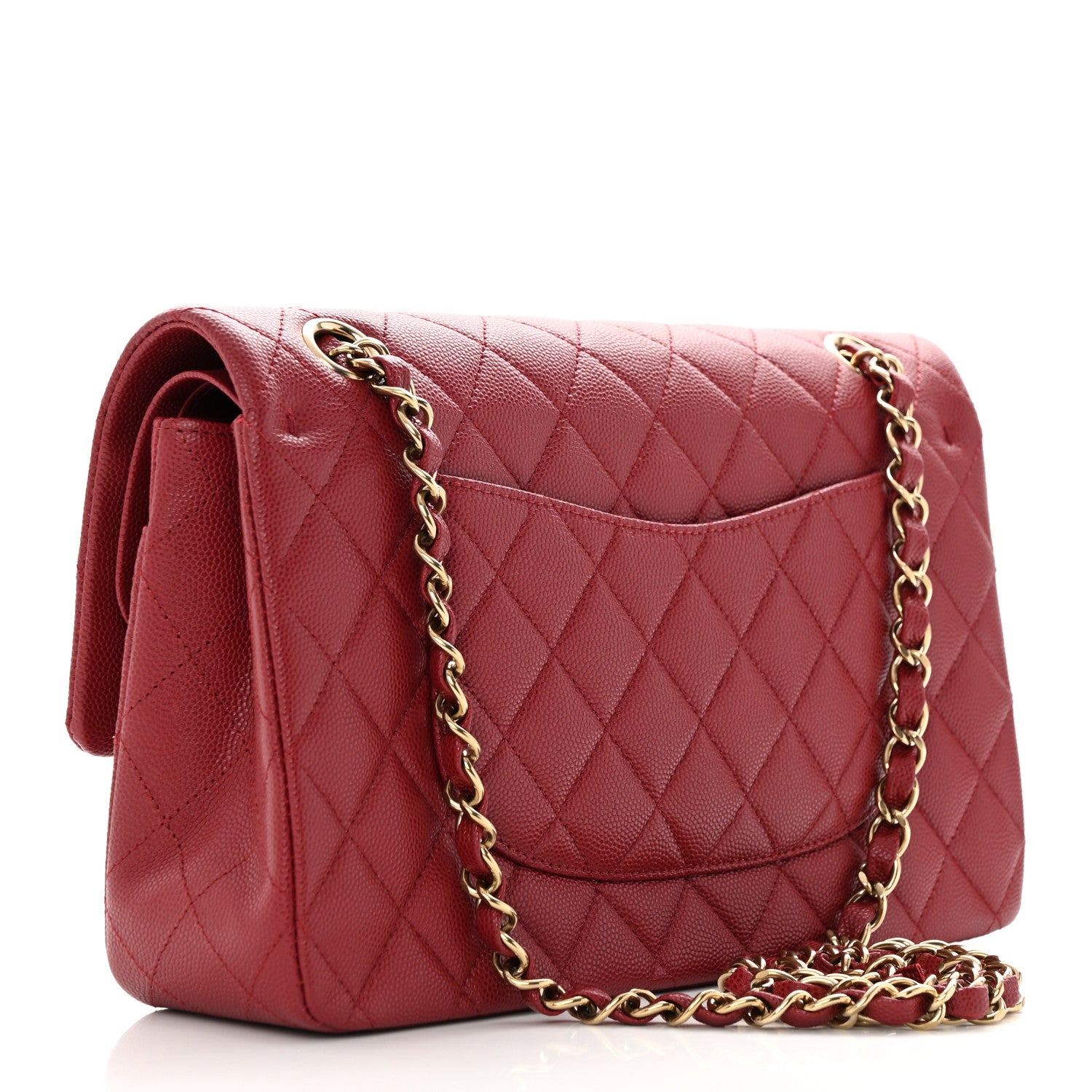 Chanel Caviar Quilted Medium Double Flap Dark Red 3 of 11