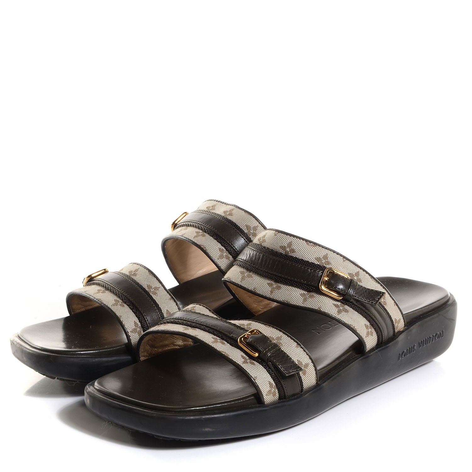 Louis Vuitton Mini Monogram Sandals Kaki 37.5 3 of 7