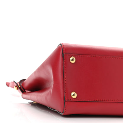 Fendi Vitello Morgan Fabric Jacquard Pequin Medium Peekaboo Iconic Satchel Mattone Tobacco Black 9 of 10
