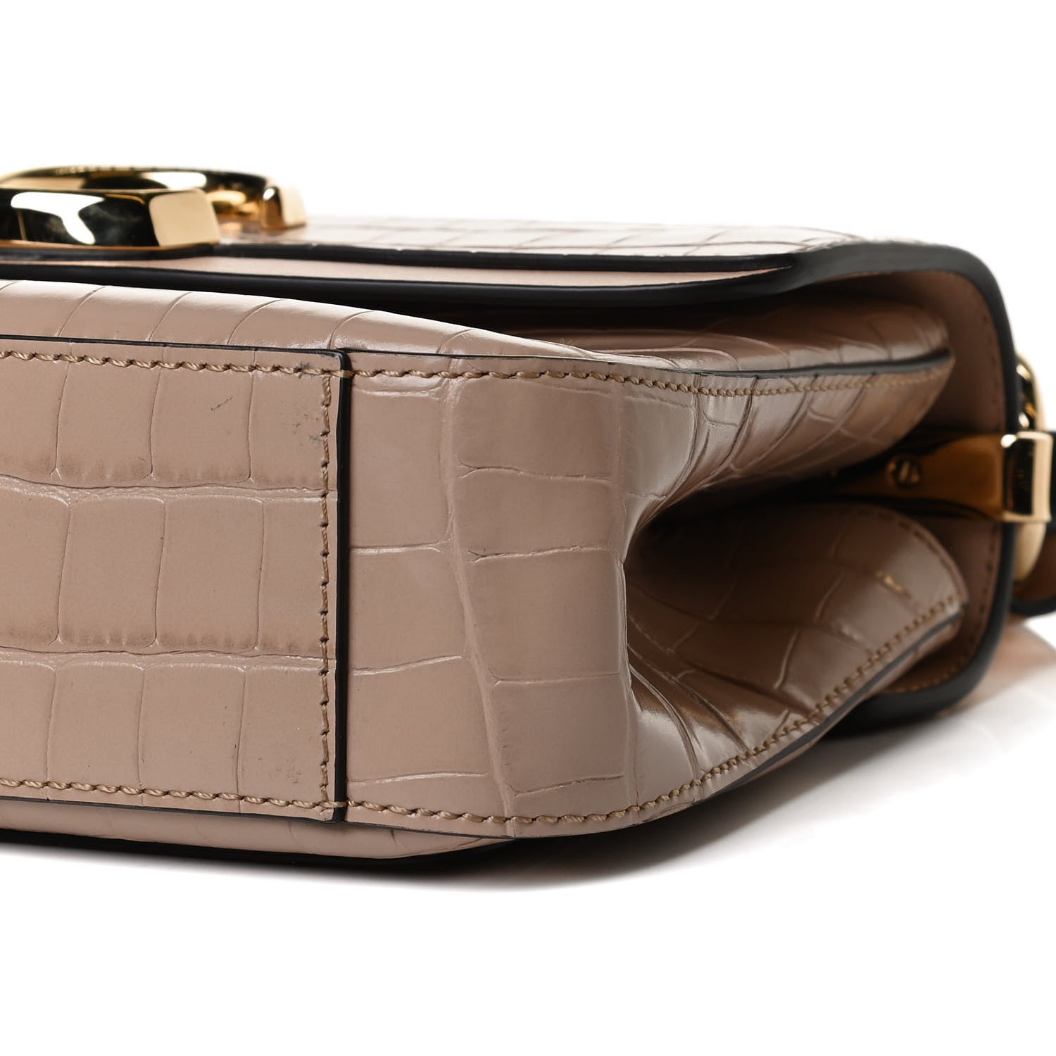 Chloe Calfskin Crocodile Embossed Small C Double Carry Nut 12 of 20
