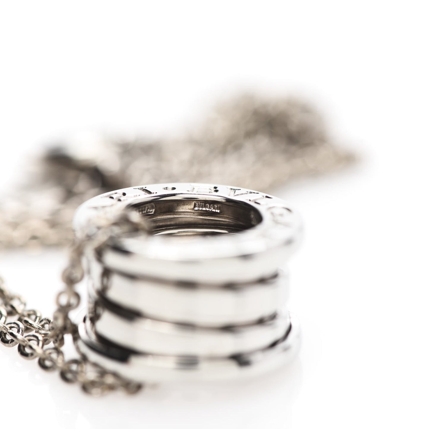 18K White Gold B.Zero1 Pendant Necklace