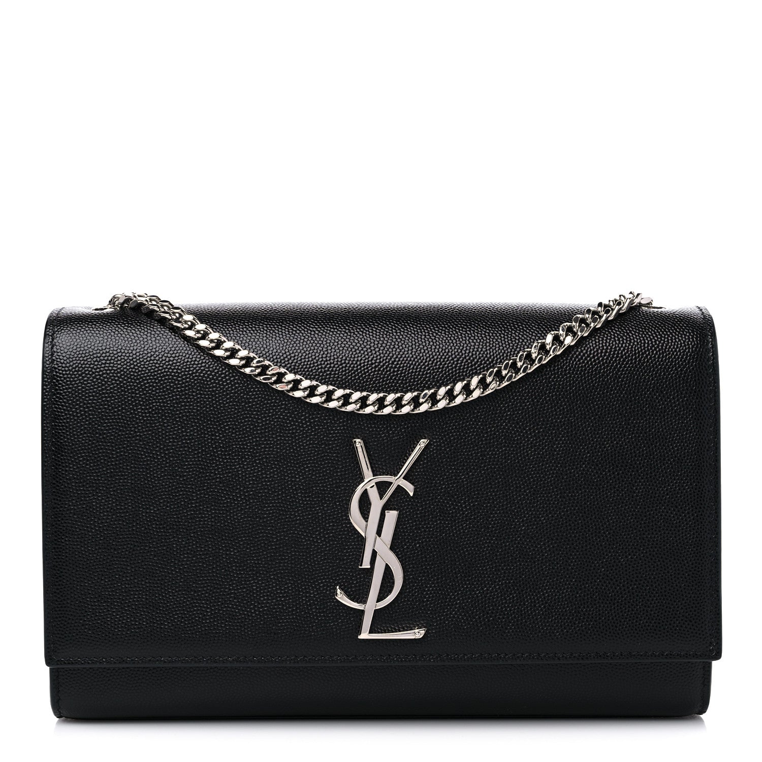 Saint Laurent Grain De Poudre Medium Classic Monogram Kate Satchel Black 1 of 11