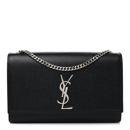 Saint Laurent Grain De Poudre Medium Classic Monogram Kate Satchel Black 1 of 11