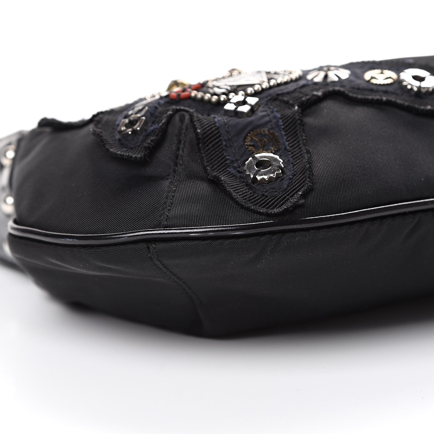 Prada Tessuto Nylon Vela Raso Bear Hobo Black 8 of 10