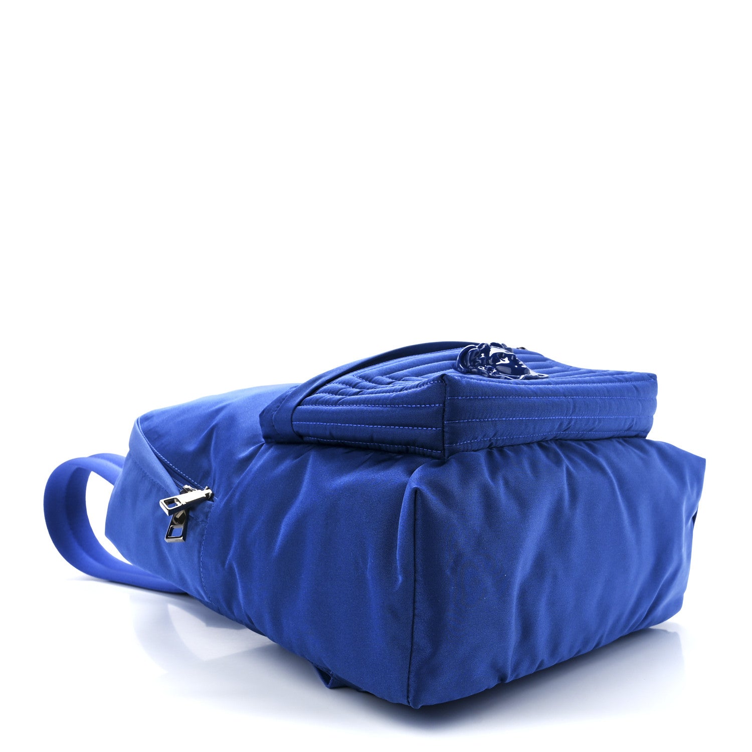 Versace Nylon Quilted Palazzo Medusa Backpack Blue 4 of 13