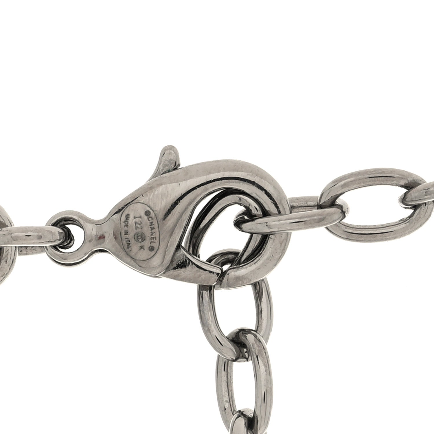 Chanel Ruthenium Crystal Chain CC Choker Necklace 4 of 5