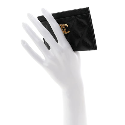 Chanel Caviar Quilted CC Card Holder Black 2 of 9