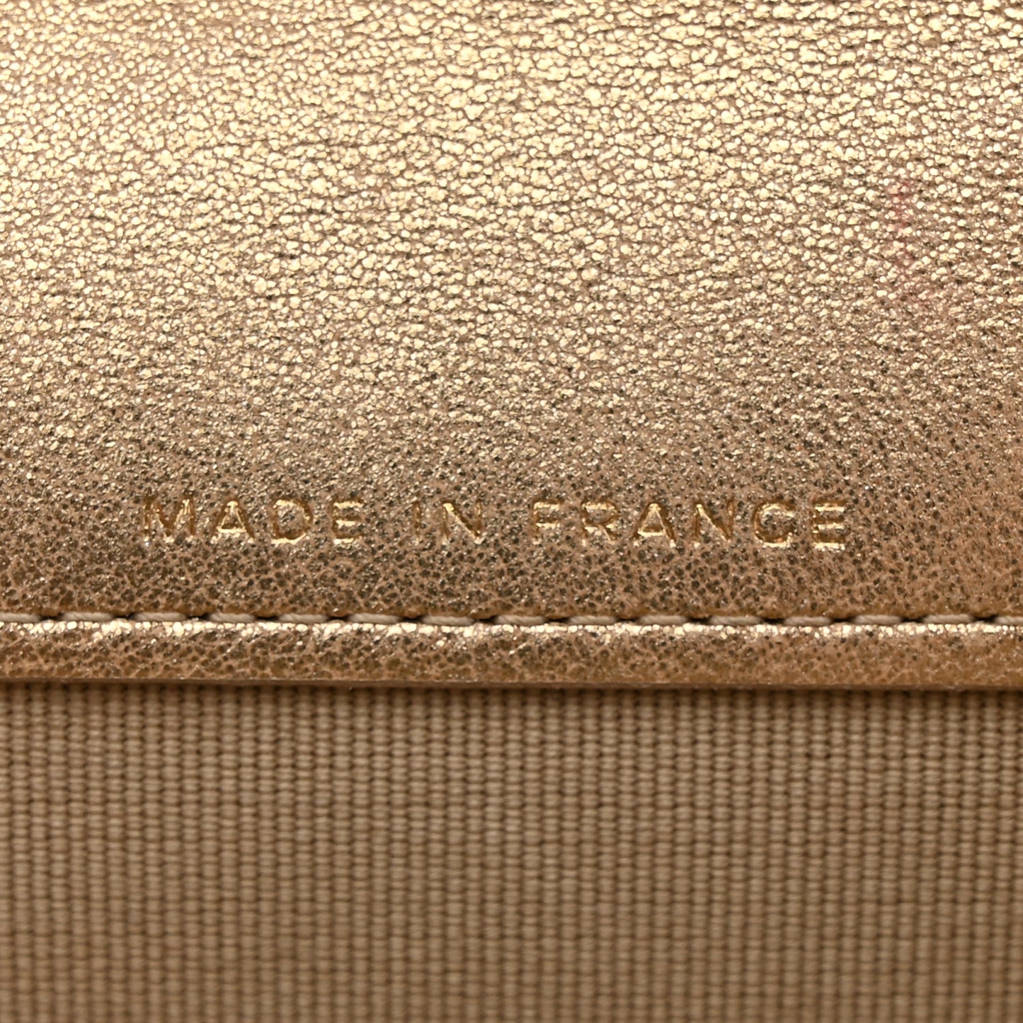 Metallic Lambskin Quilted Flap Card Holder Wallet Gold