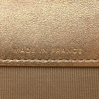 Chanel Metallic Lambskin Quilted Flap Card Holder Wallet Gold 7 of 9