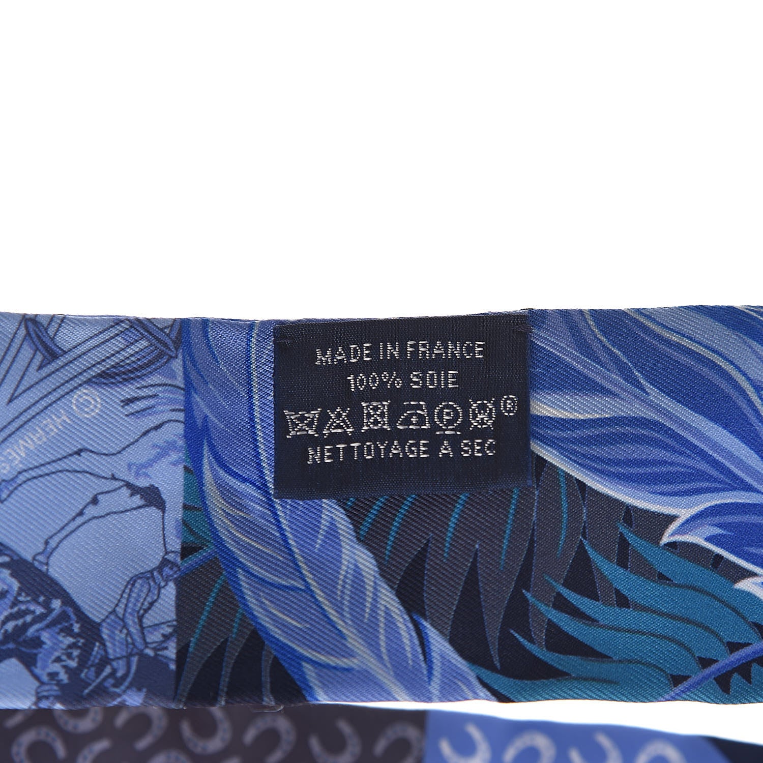Hermes Silk Cheval Phoenix Twilly Marine Ciel Cobalt 4 of 5
