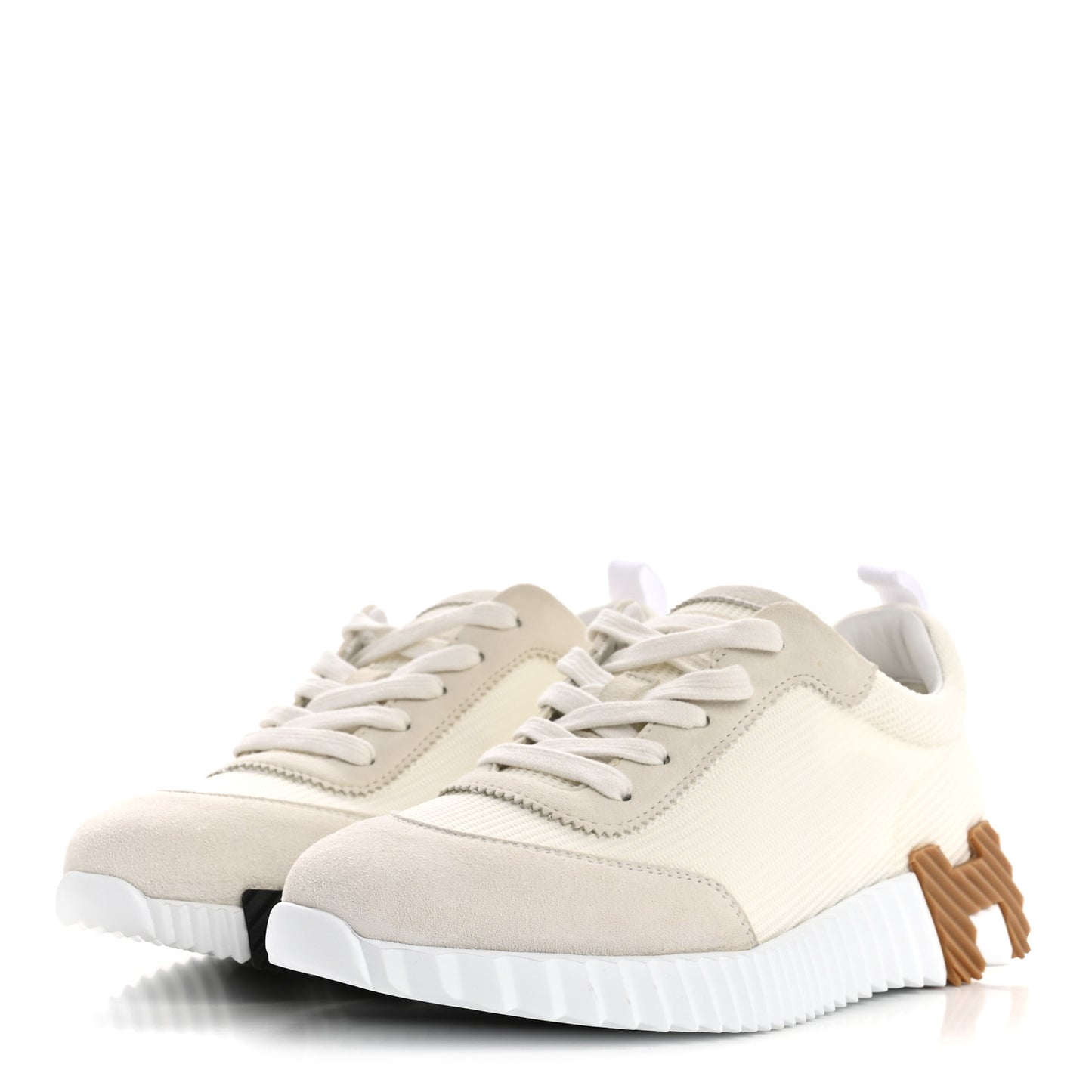Graphic Mesh Suede Goatskin Womens Bouncing Sneakers  38.5 White