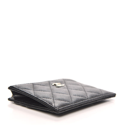 Chanel Caviar Quilted CC Zip Card Holder Black 4 of 8