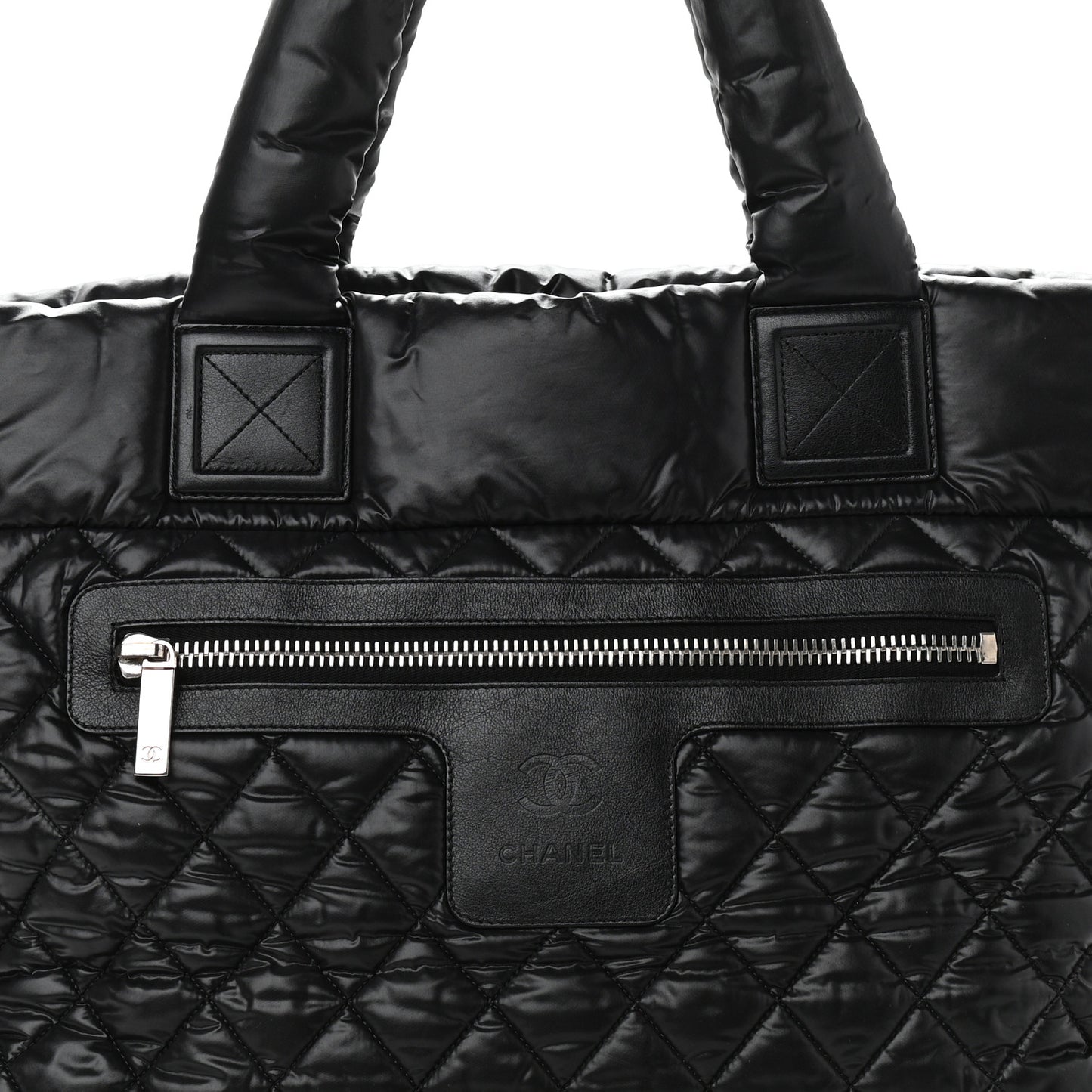 Nylon Quilted Large Coco Cocoon Tote Black