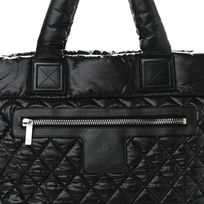 Chanel Nylon Quilted Large Coco Cocoon Tote Black 9 of 13