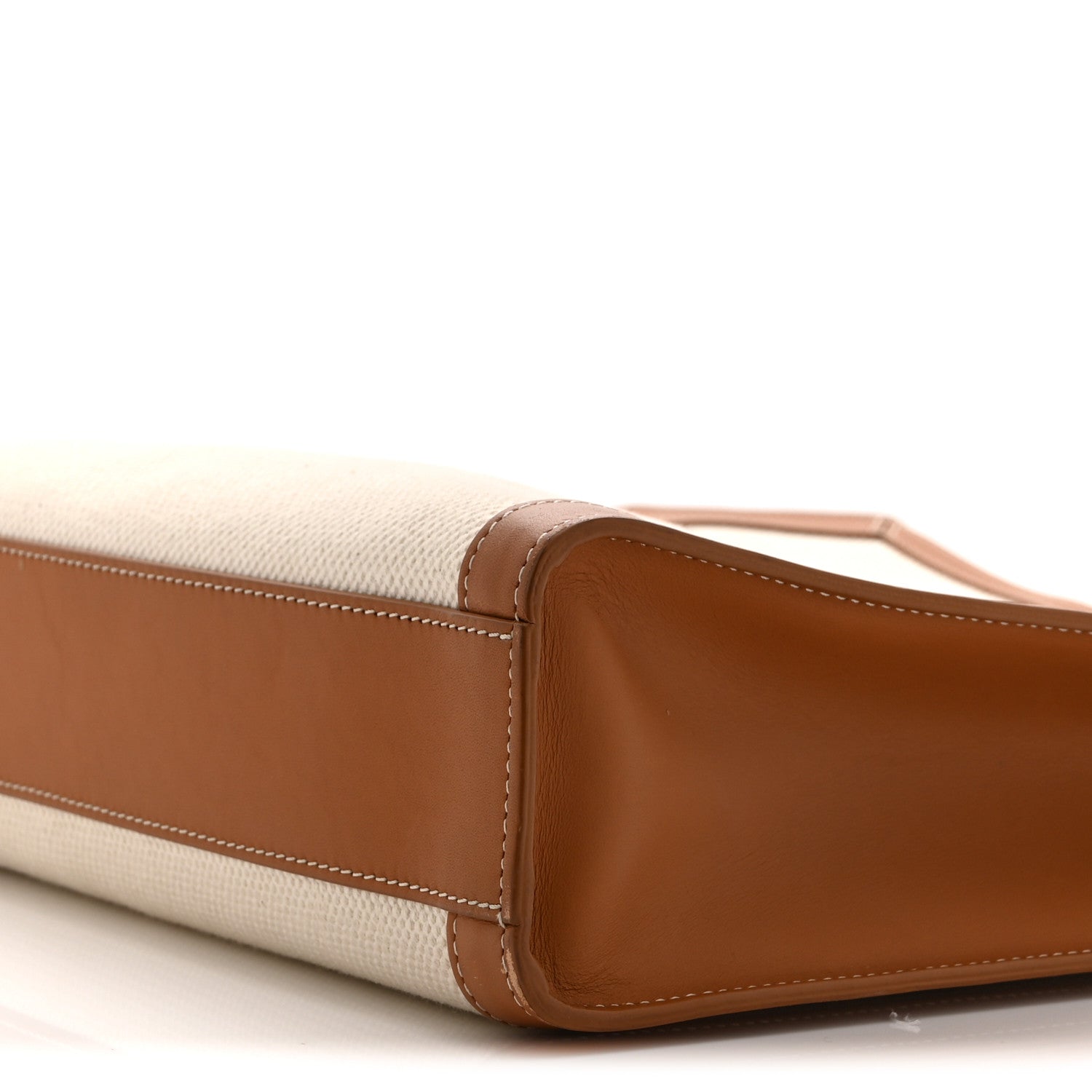 Celine Canvas Calfskin Small Vertical Cabas Natural Tan 10 of 10