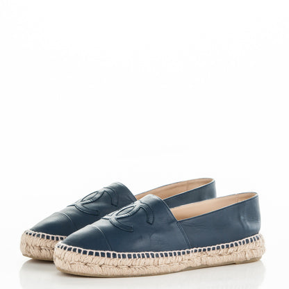 Chanel Lambskin CC Espadrilles 40 Dark Navy 3 of 10