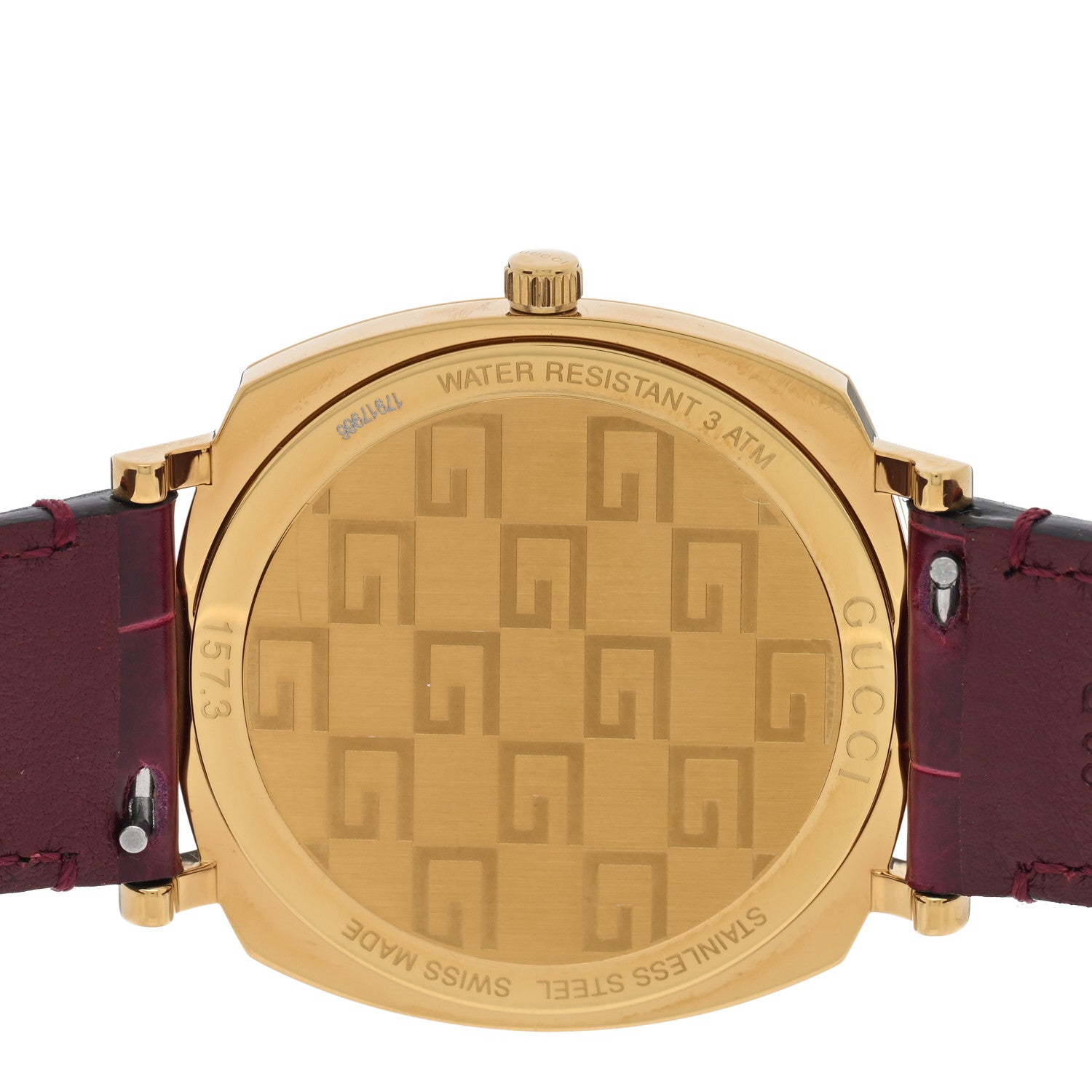 Gucci Stainless Steel Alligator 38mm Grip Quartz Watch Burgundy 4 of 5