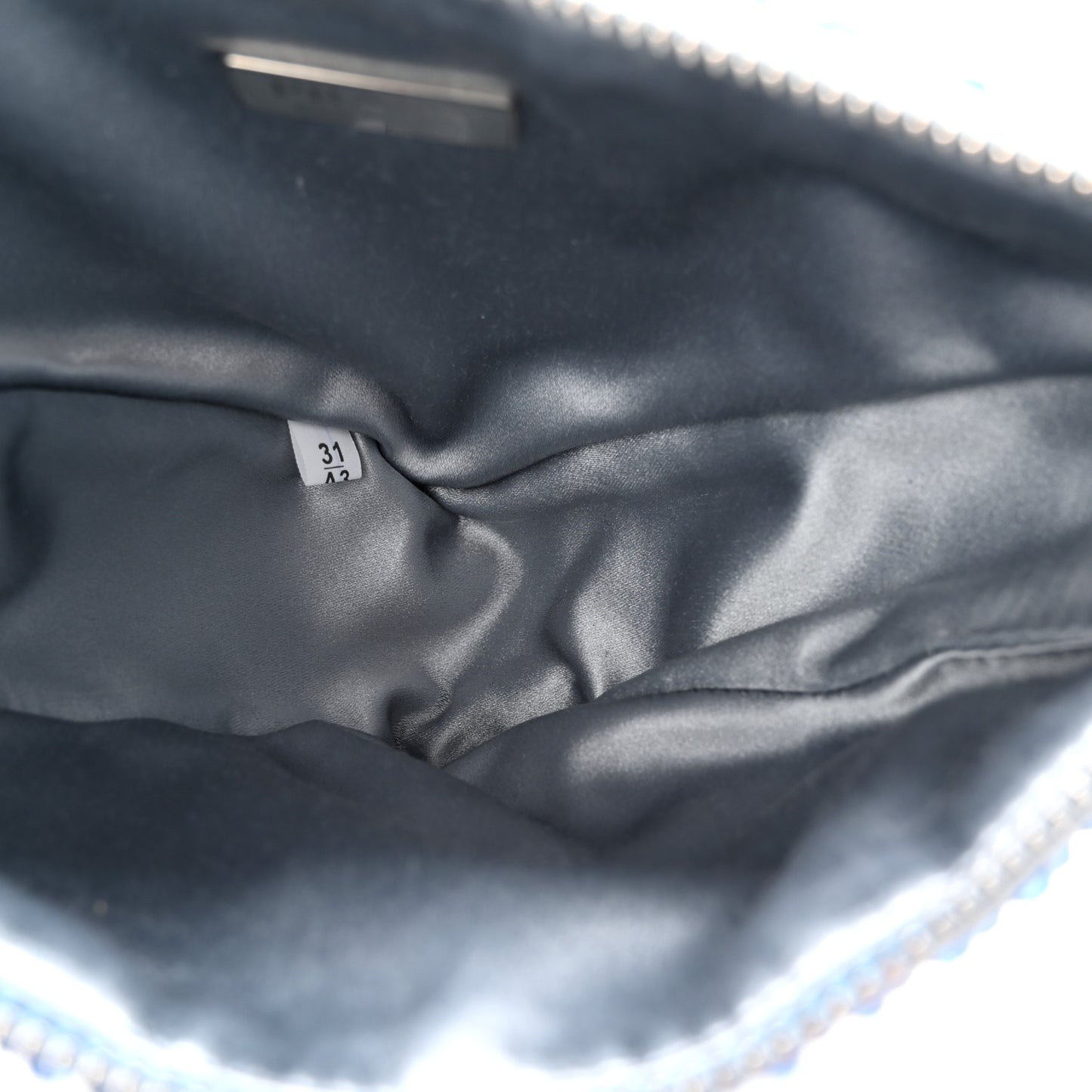 Satin Crystal Triangle Pouch Celeste